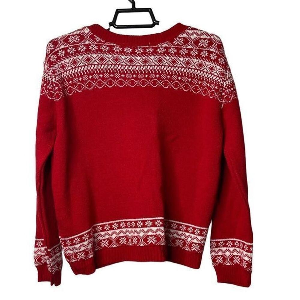 Cotton Emporium Girls Crewneck Reindeer Christmas Sweater Size Small New - Picture 2 of 10